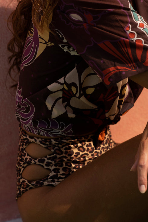 Tomaso Cotton Shirt / Brown Moonlight Garden